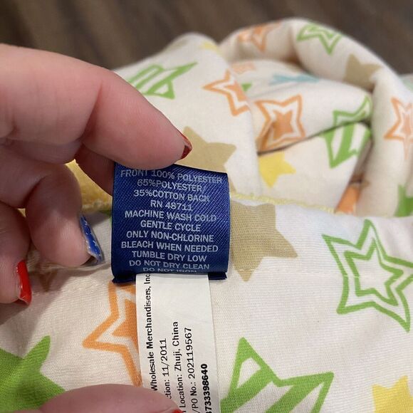 Falls Creek Fleece Baby Blanket Striped Stars Yellow Green Plush 2011 30”x38” - Picture 9 of 10